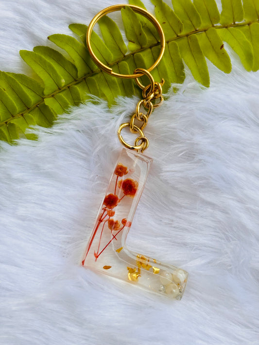 Floral Print Name Keychains