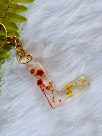Floral Print Name Keychains