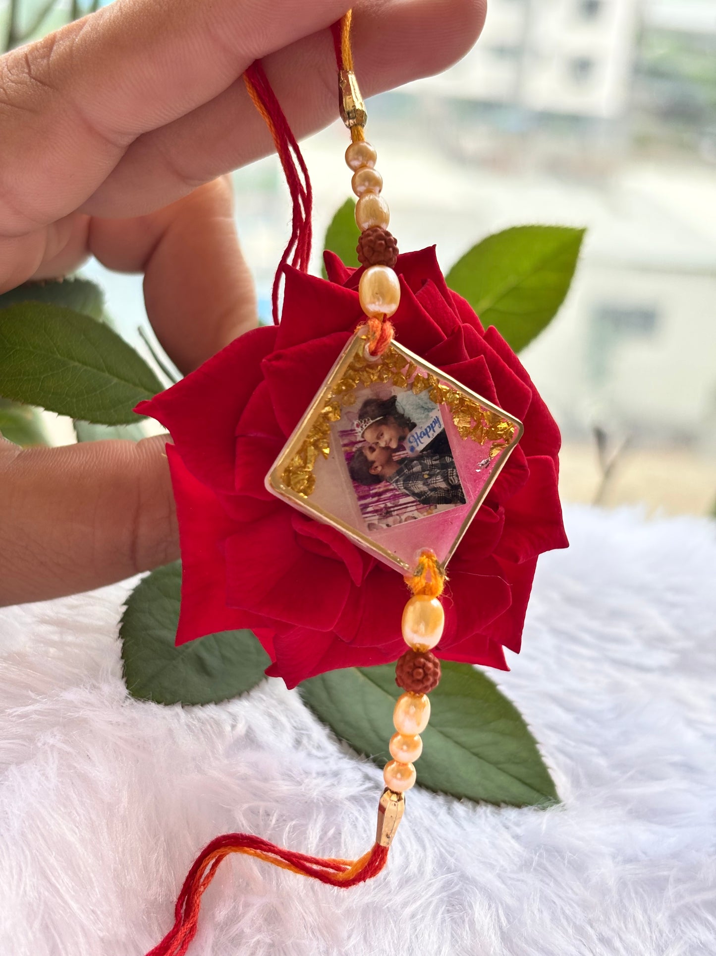 Customised photo resin rakhi
